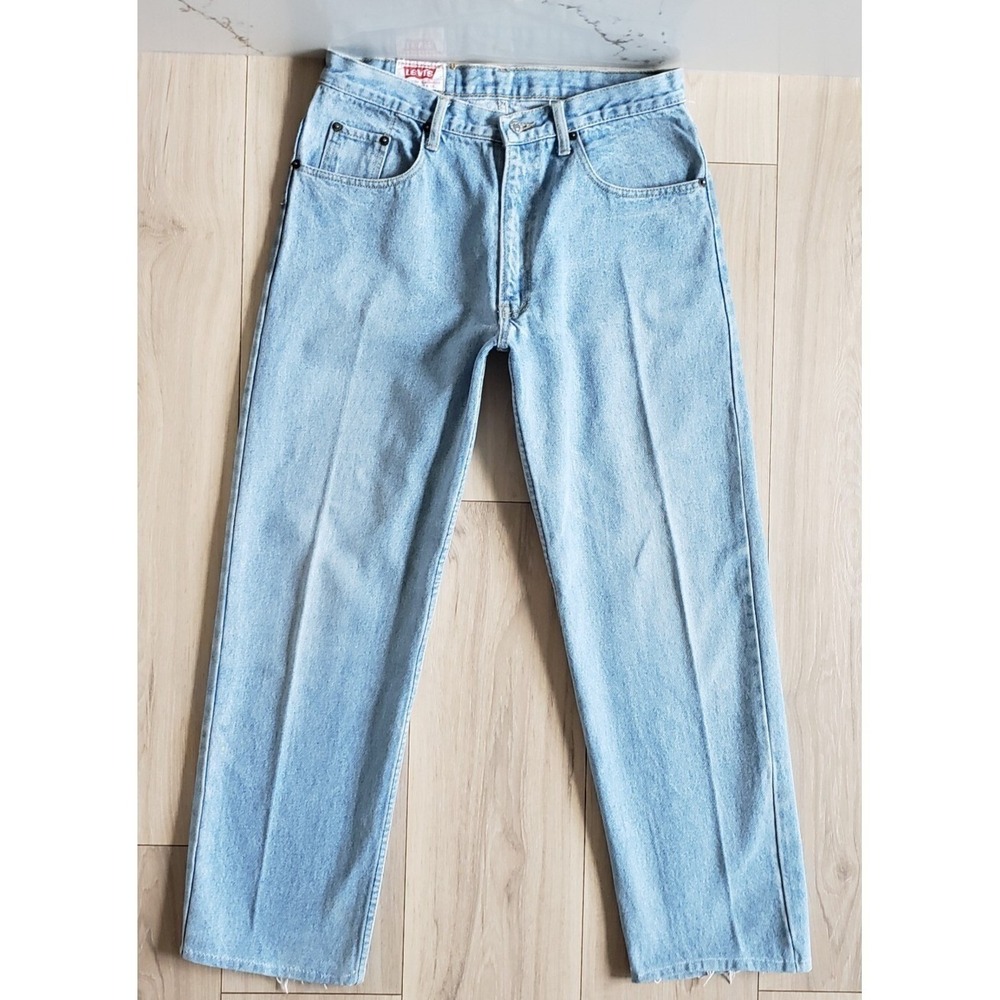 Vintage Levis 501 Jeans 30x29 Blue Tapered High Rise‎ Light Wash Zip Fly
